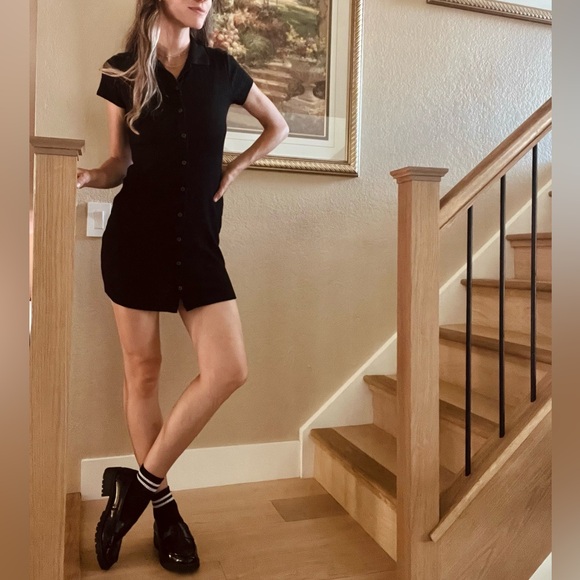 Women's Short Sleeve Bodycon Polo Dress - Wild Fable Black - Picture 9 of 14
